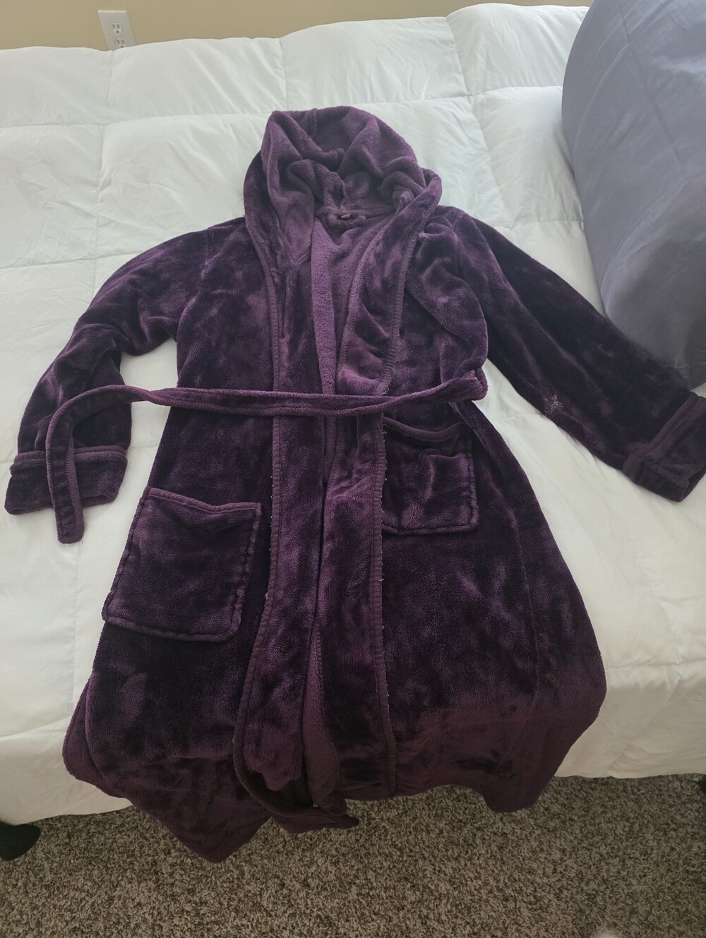Plush Hooded Robe with Belt